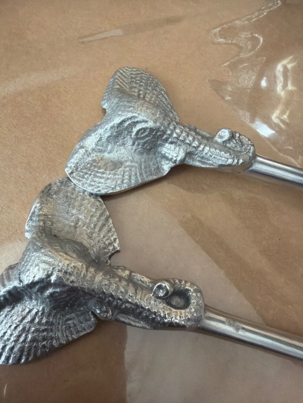 Vintage Aluminum Elephant Centerpiece Bowl with Servers Safari Wildlife Decor - Picture 10 of 16